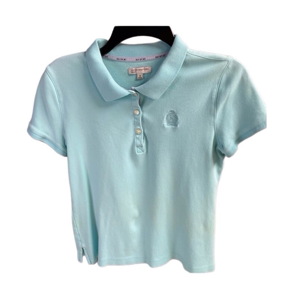 Jones New York Sport Ladies Polo Style Shirt, Size Medium, Aquamarine